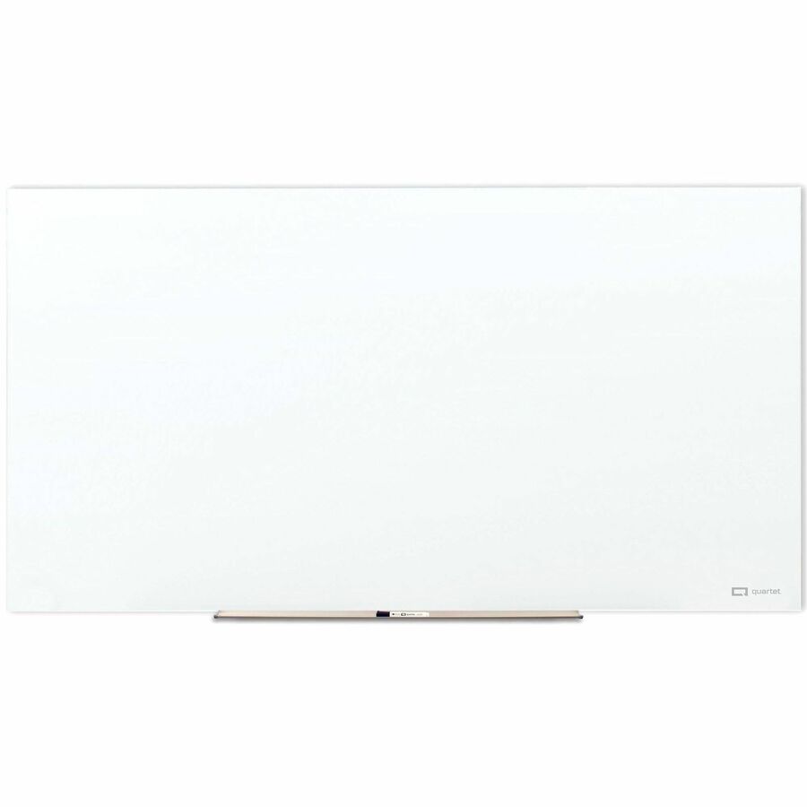 Quartet InvisaMount Anti-Glare Dry-Erase Board - 96" (8 ft) Width x 48" (4 ft) Height - White Glass Surface - Magnetic - Anti-glare, Non-absorbent, Stain Resistant, Ghost Resistant, Scratch Resistant, Dent Resistant - 1 Each