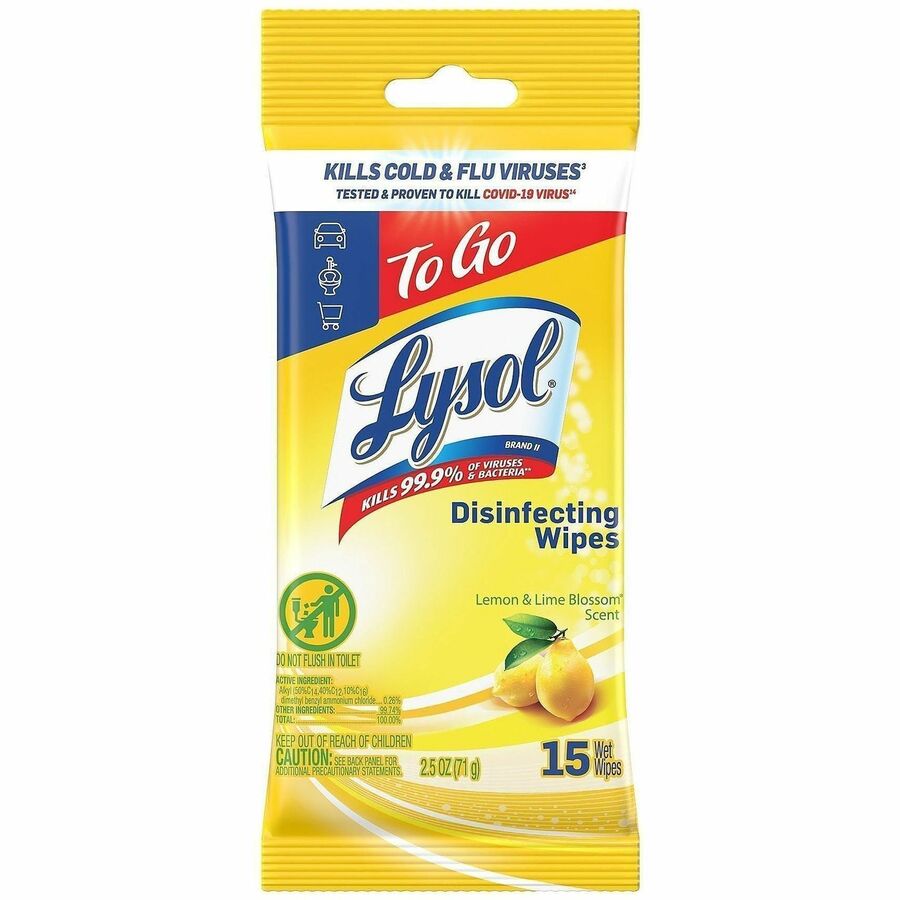 Lysol Disinfecting Wipes - For Multi Surface, Multipurpose - Ready-To-Use - Wipe - Lemon, Lime Blossom Scent - Recommended For: Virus Remover, Bacteria Remover, Allergen Remover, Germs Remover, Fungi Remover, Dust Mite Remover, Debris Remover, Pet Dand...