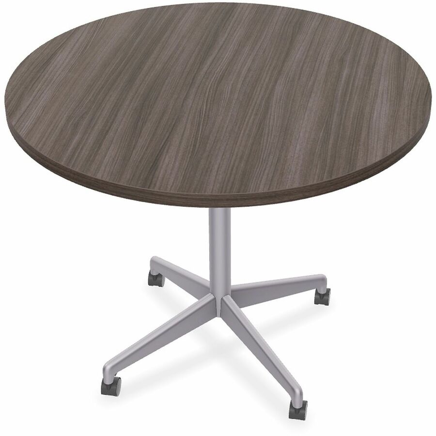 Special-T ZIA Series Hospitality Tables Collection - Round Top - Powder Coated X-shaped Base - Mid-Century Modern Style x 42" Table Top Diameter - 29" Height - Hospitality, Office - Assembly Required - Gray Driftwood - High Pressure Laminate (HPL) - Ca...