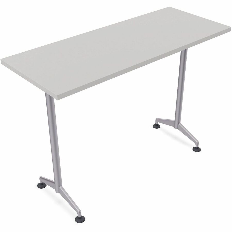 Special-T ZIA Series Training Tables Collection - Rectangle Top - Powder Coated T-shaped Base x 24" Table Top Width x 72" Table Top Depth - 42" Height - Training - Assembly Required - Gray - High Pressure Laminate (HPL) - Cast Aluminum, Steel Base Mate...