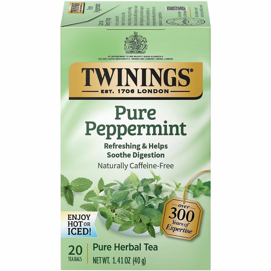 Twinings Pure Peppermint Tea Herbal Tea - Herbal Tea - Caffeine-free - Organic - 20 / Box