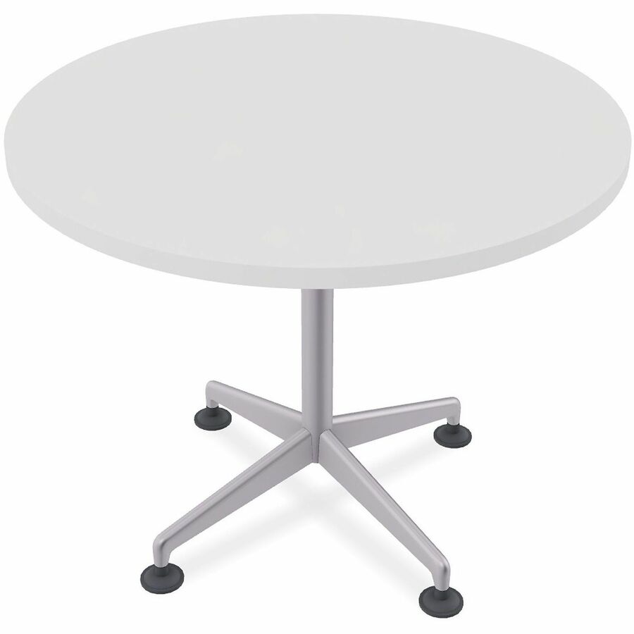 Special-T ZIA Series Hospitality Tables Collection - Round Top - Powder Coated X-shaped Base - Mid-Century Modern Style x 42" Table Top Diameter - 29" Height - Hospitality, Office - Assembly Required - White - High Pressure Laminate (HPL) - Cast Alumin...