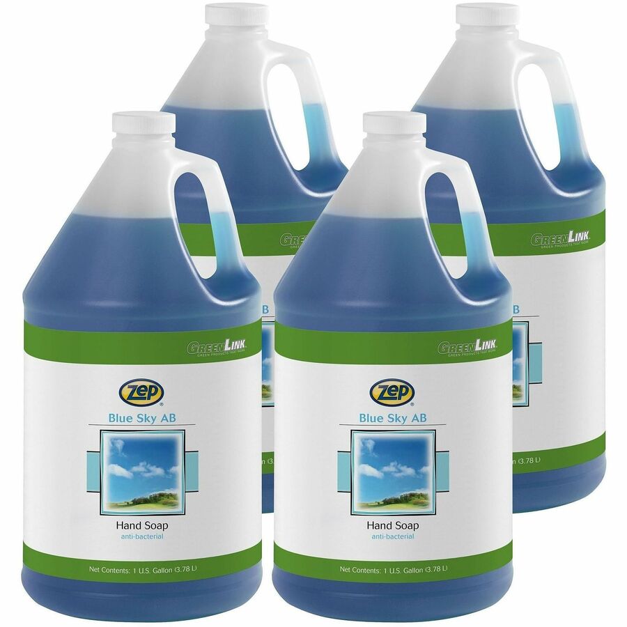 Zep Antibacterial Foaming Hand Soap - 1 gal - Soil Remover - Hand, Skin, Office - Antibacterial - Blue - Refillable, Solvent-free - 4 / Carton
