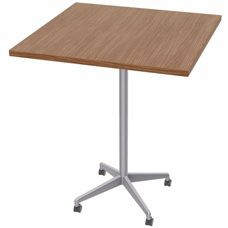 Special-T ZIA Series Hospitality Tables Collection - Square Top - Powder Coated X-shaped Base - Mid-Century Modern Style x 36" Table Top Width x 36" Table Top Depth - 42" Height - Hospitality, Office - Assembly Required - Walnut - High Pressure Laminat...