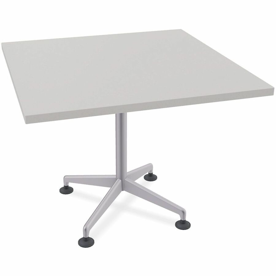 Special-T ZIA Series Hospitality Tables Collection - Square Top - Powder Coated X-shaped Base - Mid-Century Modern Style x 42" Table Top Width x 42" Table Top Depth - 29" Height - Hospitality, Office - Assembly Required - Gray - High Pressure Laminate...
