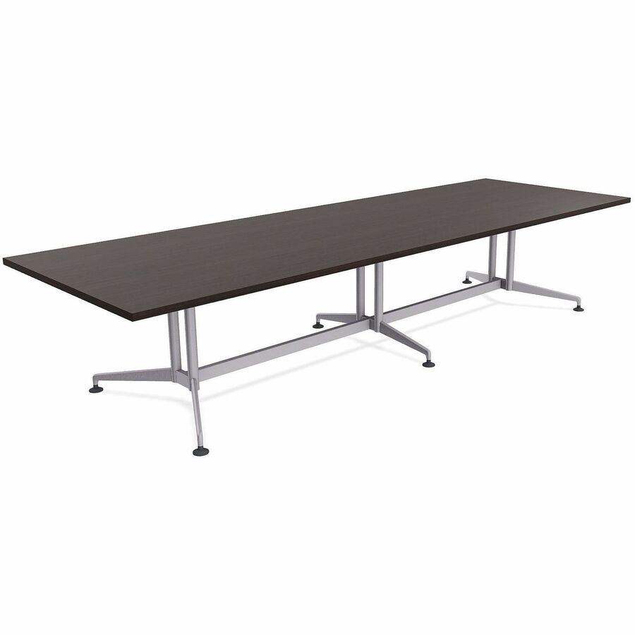 Special-T ZIA Series Conference Tables Collection - Rectangle Top - Powder Coated Double Column Base x 10 ft Table Top Width x 48" Table Top Depth - 29" Height - Conference Room, Meeting - Assembly Required - Ebony Recon - High Pressure Laminate (HPL)...