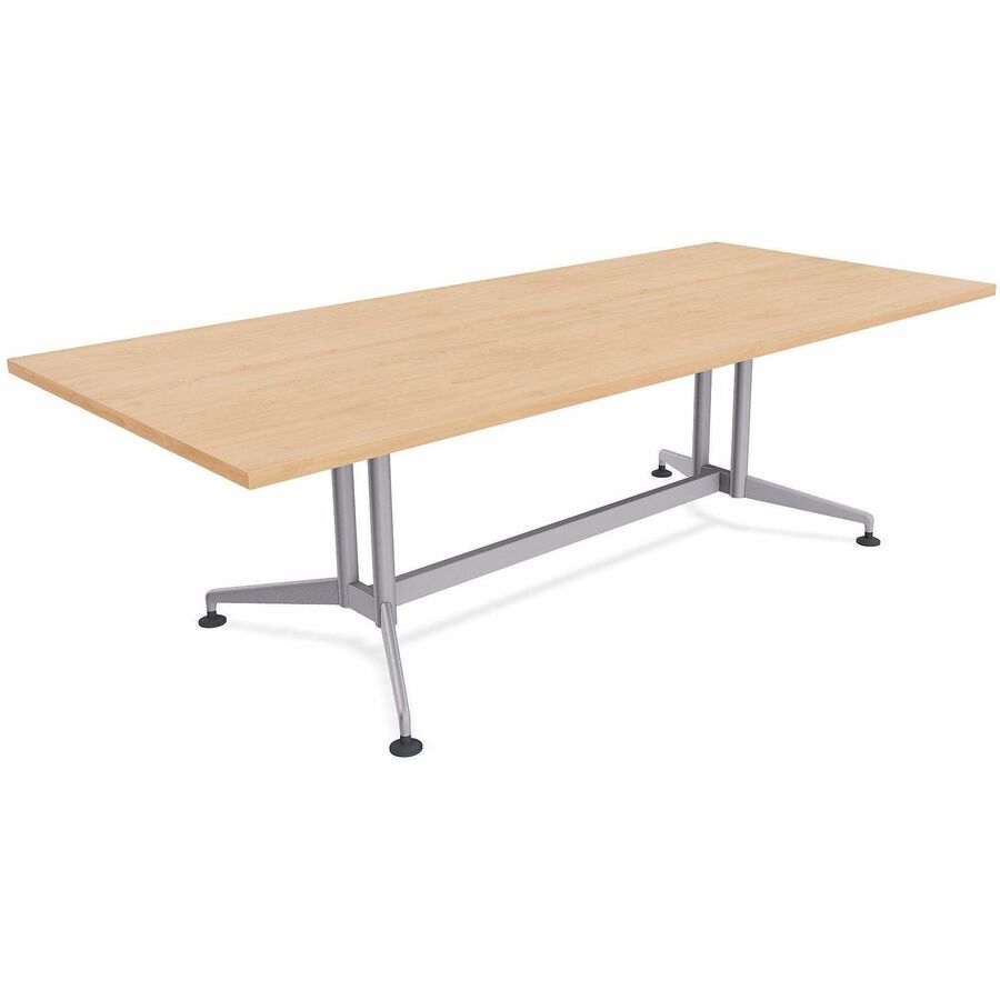 Special-T ZIA Series Conference Tables Collection - Rectangle Top - Powder Coated Double Column Base x 96" Table Top Width x 48" Table Top Depth - 29" Height - Conference Room, Meeting - Assembly Required - Kensington Maple - High Pressure Laminate (HP...