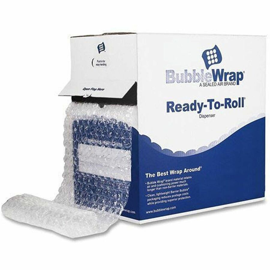 Sealed Air Multipurpose BubbleWrap with Dispenser - 24" Width x 175 ft Length x 100 mil Thickness - Cushioned, Lightweight, Perforated, Dispenser, Reusable, Recyclable - Natural - 8 / Carton