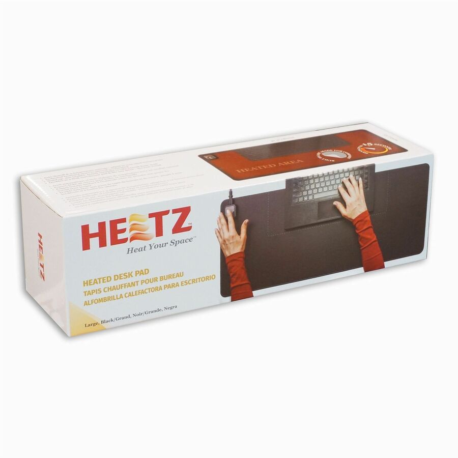 Victor Heetz Large Heated Desk Pad - 31.5" Width - Faux Leather - Black