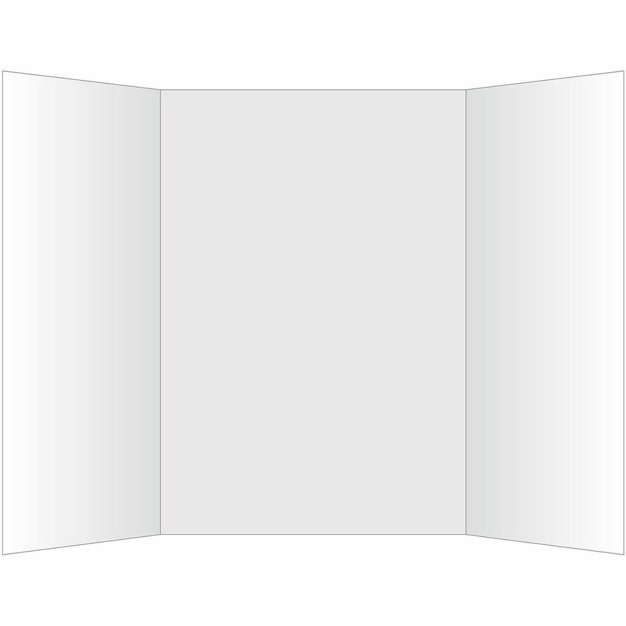 Geographics Royal Brites Tri-Fold Project Boards - Project, Poster, Crafting, Presentation - 36" Height x 48" Width - White - Kraft - 12 / Carton