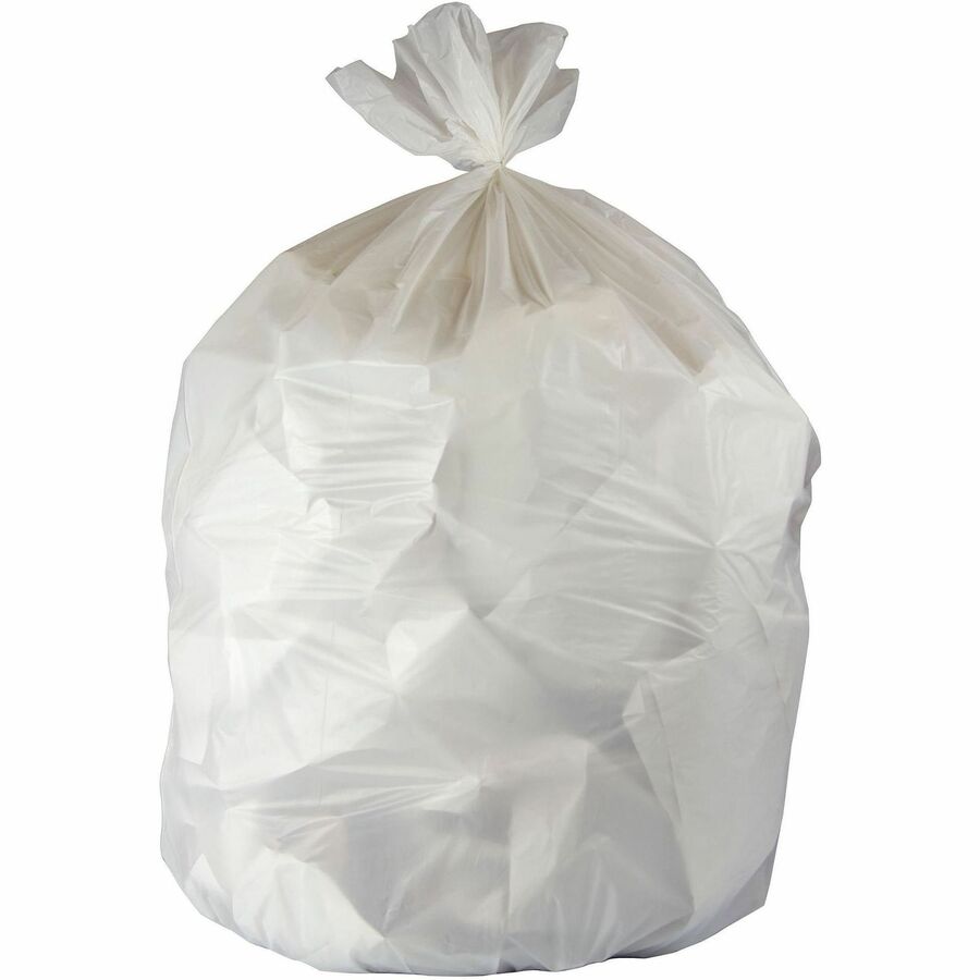 Genuine Joe Linear Low Density Can Liners - 30" Length x 36" Width x 0.75 mil (19 Micron) Thickness - Low Density - White - Linear Low-Density Polyethylene (LLDPE), Polyethylene - Garbage, Can Liner