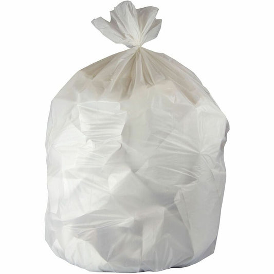 Genuine Joe Linear Low Density Can Liners - 30" Length x 36" Width x 0.75 mil (19 Micron) Thickness - Low Density - White - Linear Low-Density Polyethylene (LLDPE), Polyethylene - Garbage, Can Liner