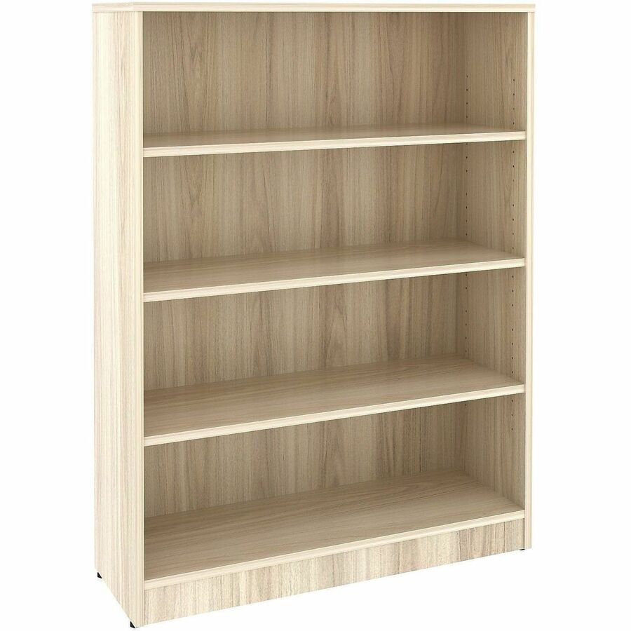 Lorell Sturdy 4-Shelf Bookcase - 4 x Shelf(ves) - Modern Elm - Assembly Required