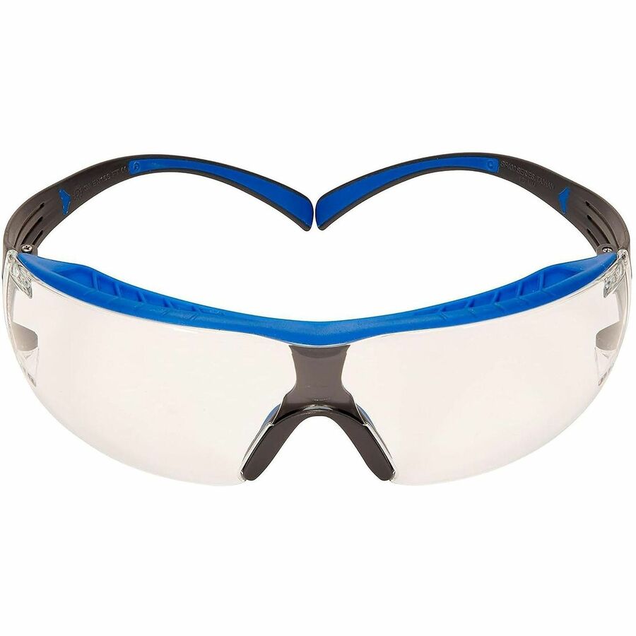 3M SecureFit Protective Eyewear - Eye, Fog, Impact, UVA, UVB, Debris, UVC Protection - Polycarbonate - Blue, Gray - Clear Lens - Anti-fog, Impact Resistant, Self Adjustable, Snug Fit, Removable, Comfortable