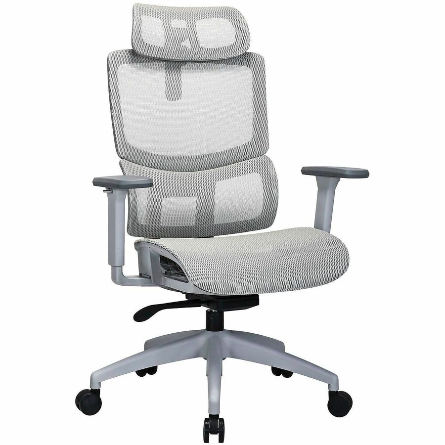 Lorell Ripley All-Mesh High-Back Chair with Articulating Lumbar Support - Mesh Back Material - High Back - Gray - Mesh - 1 Each