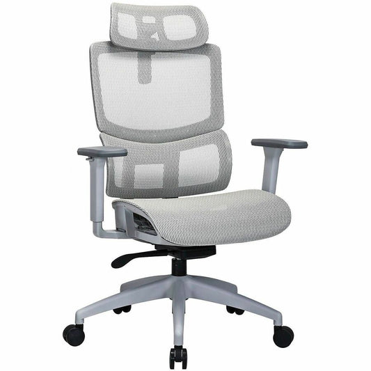 Lorell Ripley All-Mesh High-Back Chair with Articulating Lumbar Support - Mesh Back Material - High Back - Gray - Mesh - 1 Each