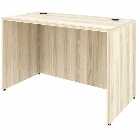 Lorell Essentials Retangular Desk Shell - Rectangle - 1" Thickness Table Top, 29.5" Height x 48" Width x 24" Depth Desk Shell - Material: Laminate, Metal - Finish: Modern Elm - Laminate, Modern Elm Table Top - Durable, Modesty Panel, Privacy Panel, Adj...