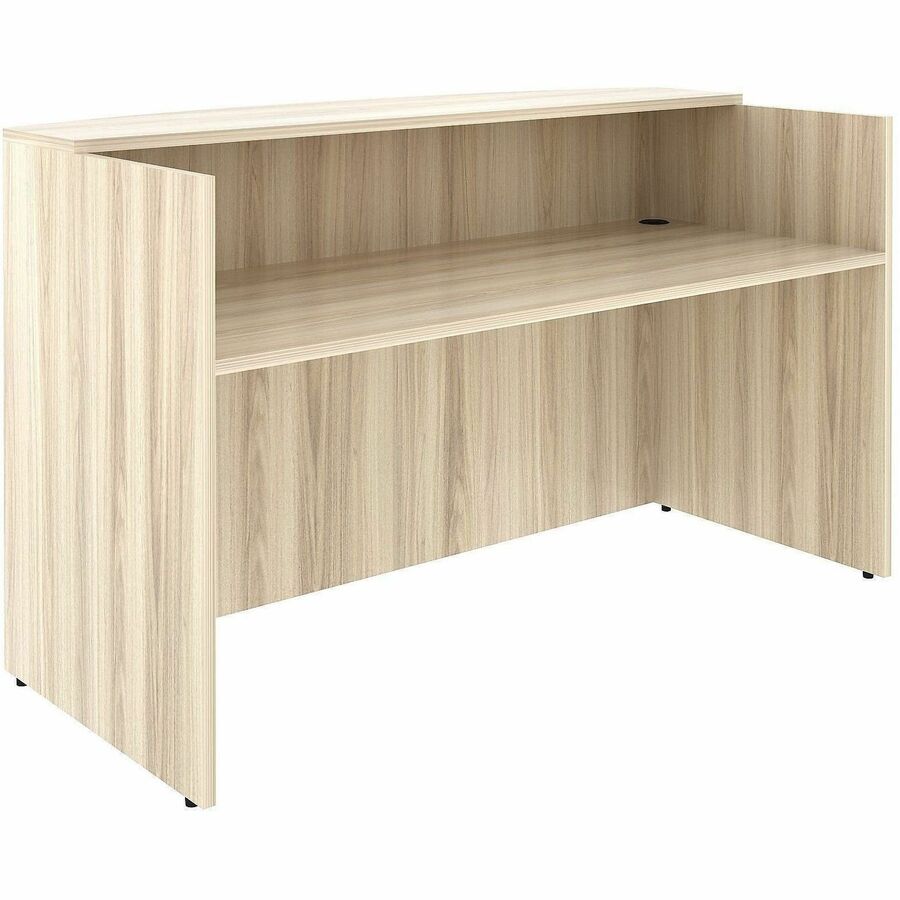 Lorell Essentials Front Reception Desk - 1" Thickness Table Top, 42.5" Height x 72" Width x 36" Depth - Material: Laminate - Finish: Modern Elm - Laminate Table Top - Durable - For Document, Reception Area - 1 Each