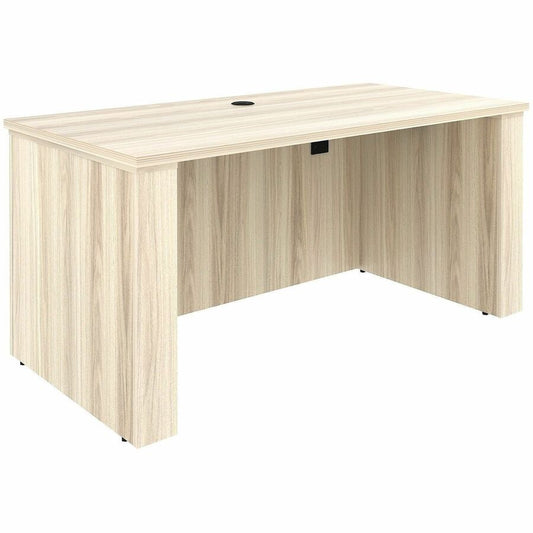 Lorell Essentials 60" Sit-to-Stand Desk Shell - 1" Thickness Table Top, 49" Height x 60" Width x 29" Depth - Material: Laminate, Metal - Finish: Modern Elm - Laminate, Modern Elm Table Top - Durable, Modesty Panel, Privacy Panel, Adjustable Feet, Cam L...