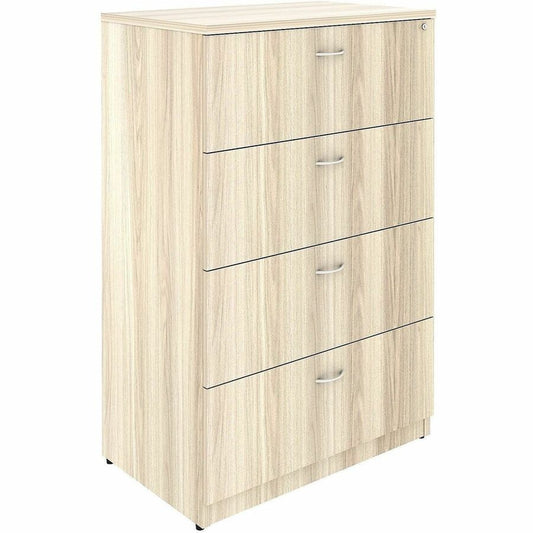 Lorell Essentials 4-Drawer Lateral File - 4 x Drawer(s) for File - Lateral - Lockable - Modern Elm - Assembly Required