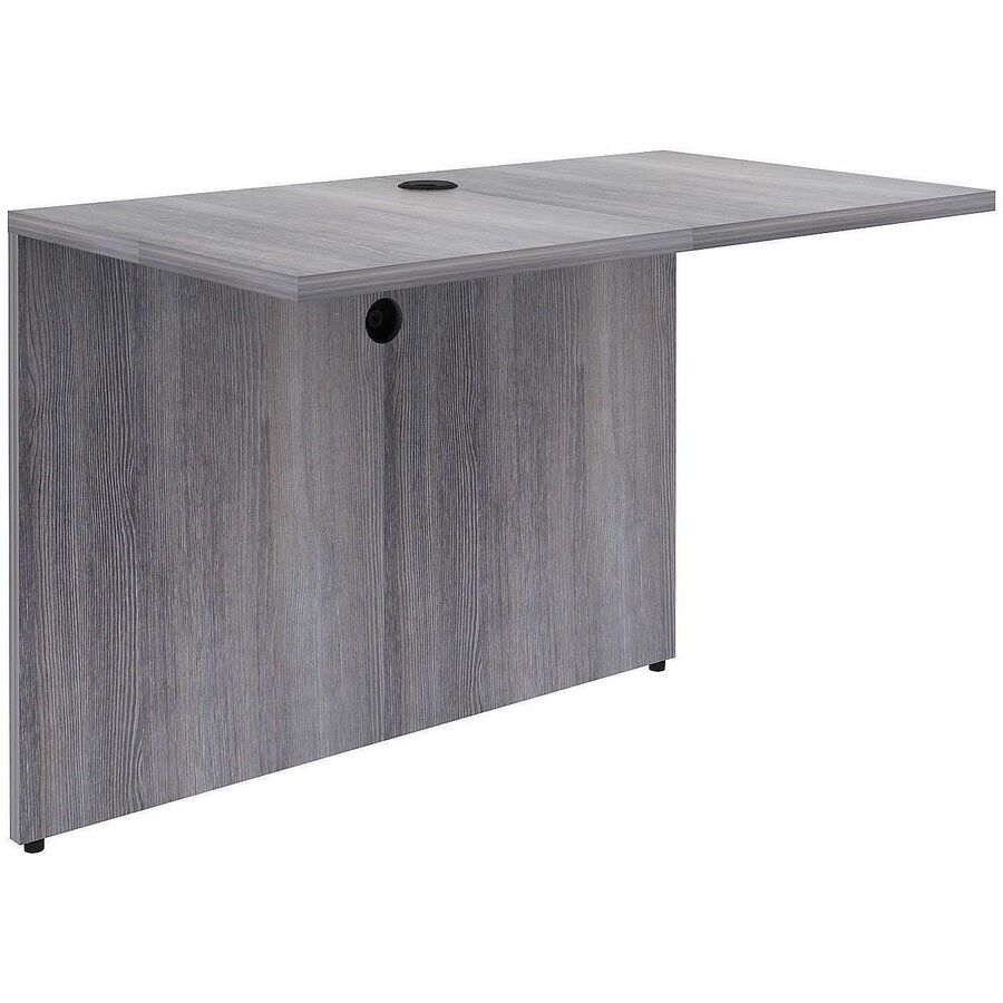 Lorell Weathered Charcoal Laminate Desking - 29.5" Height x 42" Width x 24" Depth, 1" Thickness Top - Finish: Weathered Charcoal - Weathered Charcoal, Laminate Table Top - Laminated, Cam Lock, Durable, Grommet, Modesty Panel, Privacy Panel - For Office...