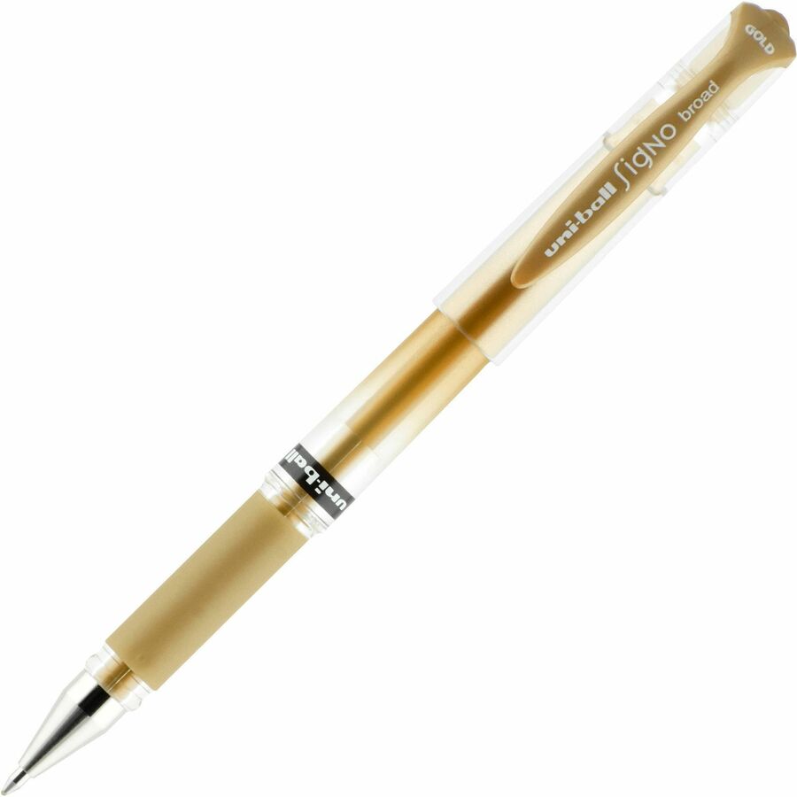 uniball™, Gel Impact Metallic Ink Pen - Gold, Metallic Ink - Gel-based - Writing, Drawing, Journaling, Project, Planner - 12 / Dozen