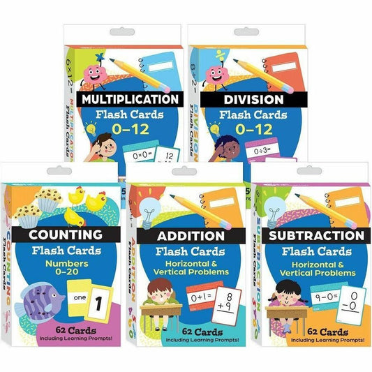 Shell Education Teacher Created Materials Math Flash Cards Set - Skill Learning: Multiplication, Counting, Addition, Subtraction, Division, Mathematics - 3-13 Year - 1 Each