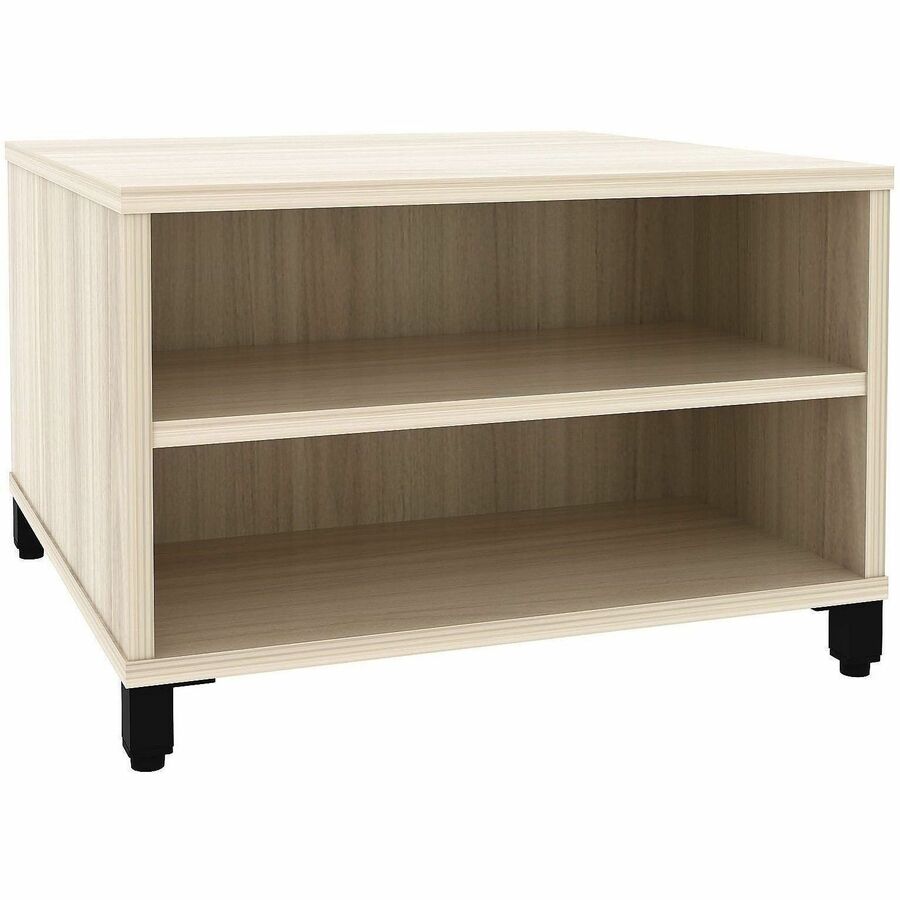 Lorell Modular Reception Table - Square Top - Height Adjustable - 24" Table Top Width x 24" Table Top Depth - 20" Height - Reception, Coffee - Assembly Required - Laminated, Modern Elm - Laminate, Metal - 1 Each