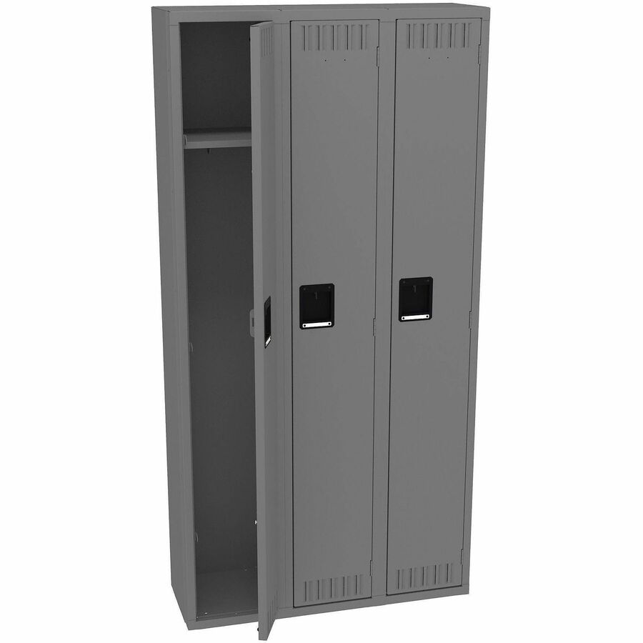 Tennsco Single-Tier 3-Wide Steel Lockers - 1 Shelve(s) - 1 Tier(s) - Vandal Resistant - for Office, School, Industrial - Overall Size 72" Height x 36" Width x 12" Depth - Medium Gray - Steel
