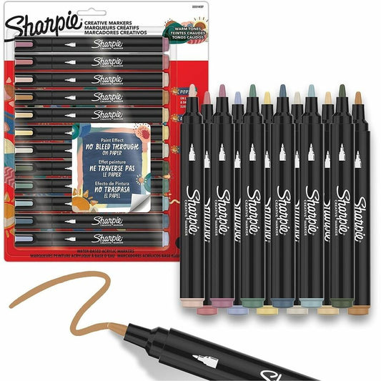 Sharpie Creative Markers - Water Based, Acrylic Based - Multipurpose - 12 / Pack