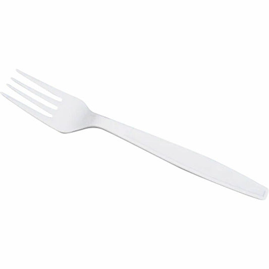Karat Wrapped Fork, Heavy-Weight/White - Fork - Fork - Restaurant, Cafeteria - Polypropylene Plastic - White - 1000 / Carton