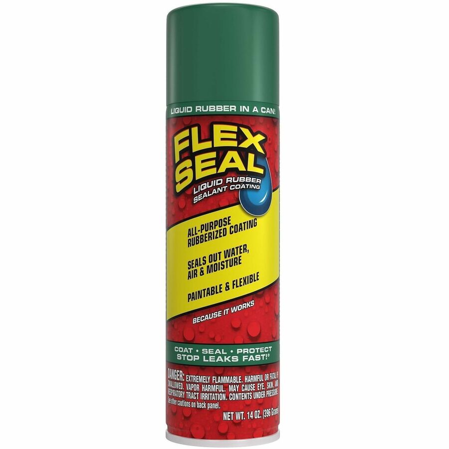 FLEX SEAL Liquid Rubber Sealant Coating Spray - Synthetic Rubber - Green - 0.87 lb - 1