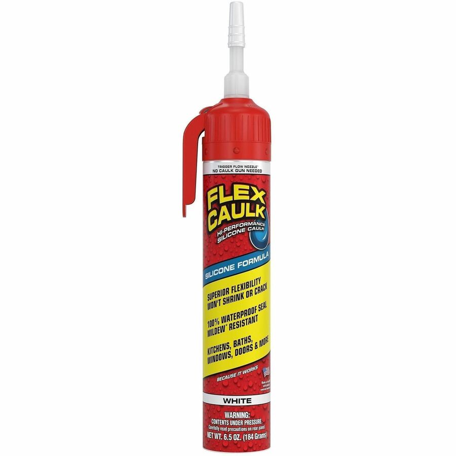 FLEX SEAL Advanecd High-Performance Caulk - Silicone - White - 0.41 lb - 1