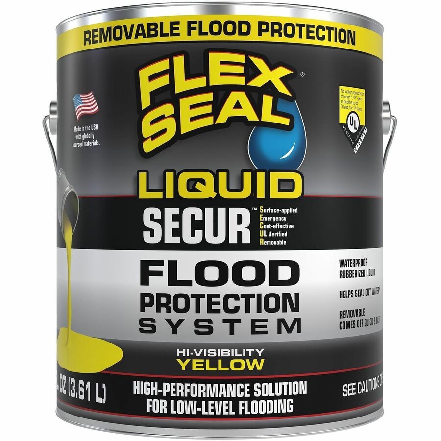 FLEX SEAL SECUR Low-Level Flood Protection Liquid Rubber - Rubber - Yellow - 7.62 lb - 1