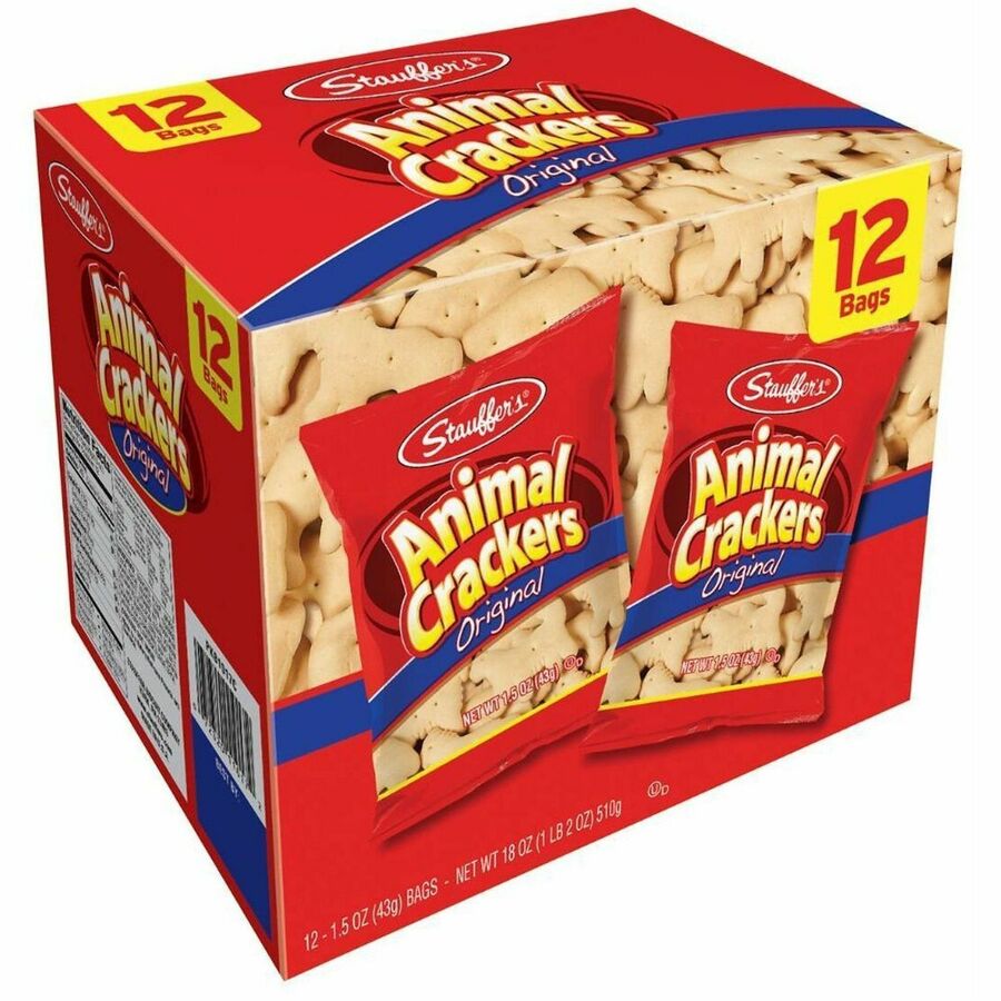 Stauffer's Stauffer's Original Animal Crackers - Low Fat, Low Calorie, Trans Fat Free, Cholesterol-free - Crunchy, Original - 1.50 oz - 12 / Box