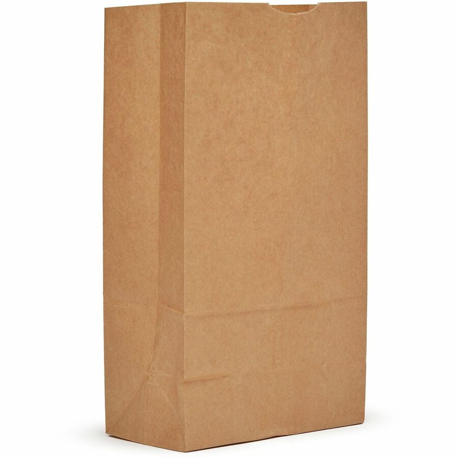 AJM #12 Kraft Paper Grocery Bags - #12 - Natural Kraft - Paper - Grocery, Supplies - Recycled - 500 / Carton