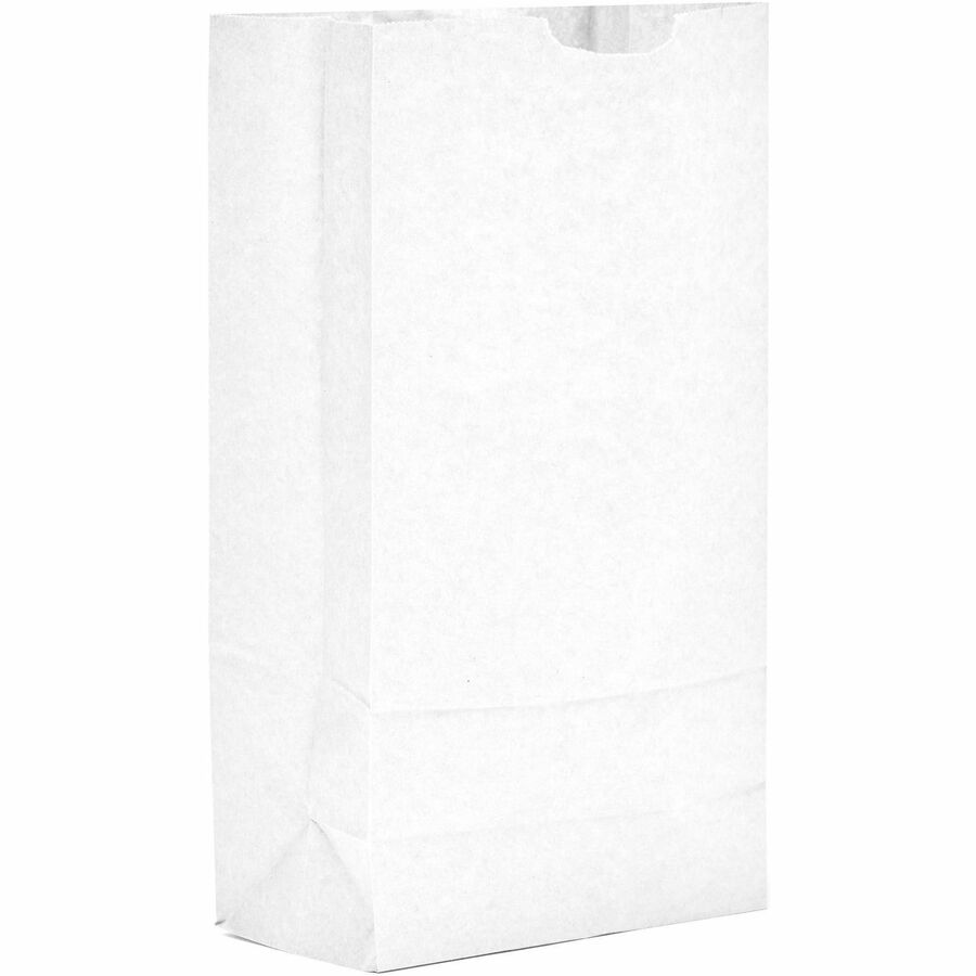 AJM #10 White Paper Grocery Bags - #10 - Bleached Kraft - Paper - Grocery, Supplies - 500 / Carton