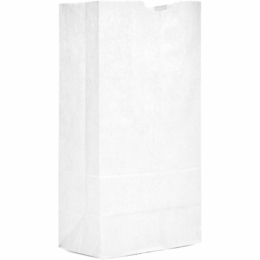 AJM #16 White Paper Grocery Bags - #16 - Bleached Kraft - Paper - Grocery, Supplies - 500 / Carton