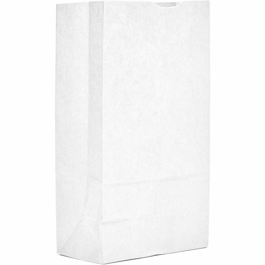 AJM #12 White Paper Grocery Bags - #12 - Bleached Kraft - Paper - Grocery, Supplies - Recycled - 500 / Carton