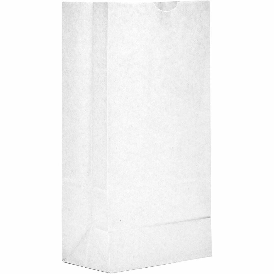 AJM #8 White Paper Grocery Bags - #8 - Bleached Kraft - Paper - Grocery, Supplies - Recycled - 500 / Carton