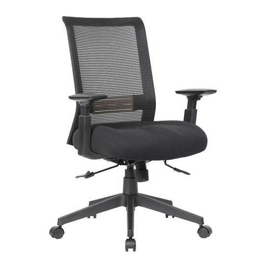 Boss Mesh Task Chair, Black - Plush, Foam Seat Material - Mesh Back Material - 5-star Base - Black - Mesh - Armrest - 1 Each