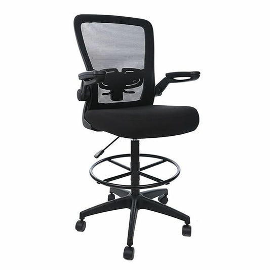 Boss Mesh Flip-Arm Stool - Black Seat Color - Fabric, Foam Seat Material - Black Back Color - Mesh Back Material - Black Frame Color - 1 Each
