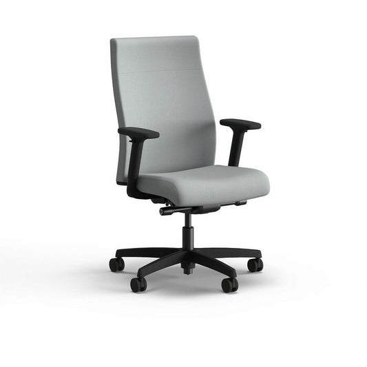 HON Ignition 2.0 Upholstered Back Task Chairs - Gray Seat Color - Vinyl Seat Material - Black Back Color - Vinyl Back Material - Black Frame Color - Plastic Frame Material - High Back - 5-star Base - Gray - Vinyl - Armrest - 1 Each
