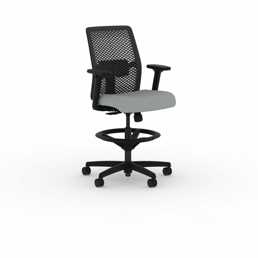 HON Ignition ReActiv Low-Back Task Stool - Charcoal Back Color - Low Back - Gray - 1 Each