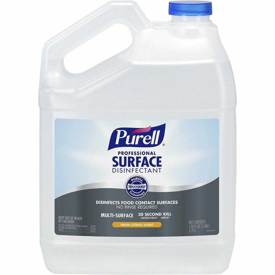 PURELL&reg, Professional Surface Disinfectant - For Multi Surface - Spray - 128 fl oz (4 quart) - Fresh Citrus Scent - Recommended For: Germs Remover, Coronavirus, Virus Remover, Bacteria Remover, Residue Remover - Streak-free, No-rinse - 4 / Carton