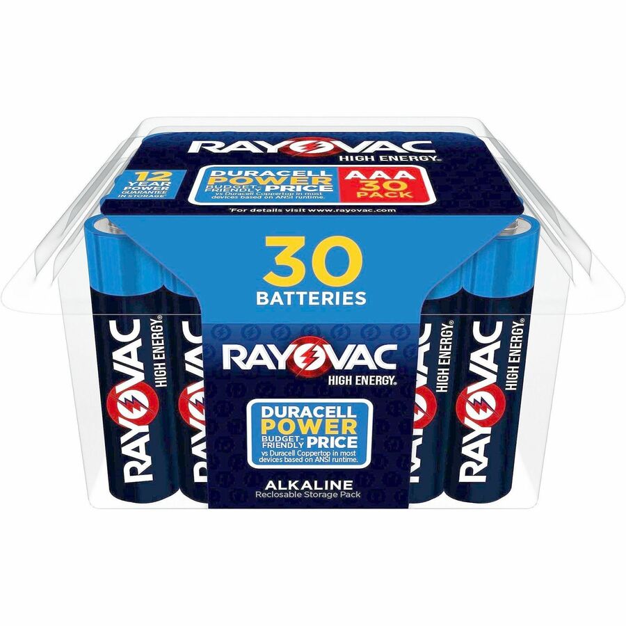Rayovac Advanced High Energy AAA Batteries - For Flashlight, Mouse, Remote Control - AAA - 30 / Pack