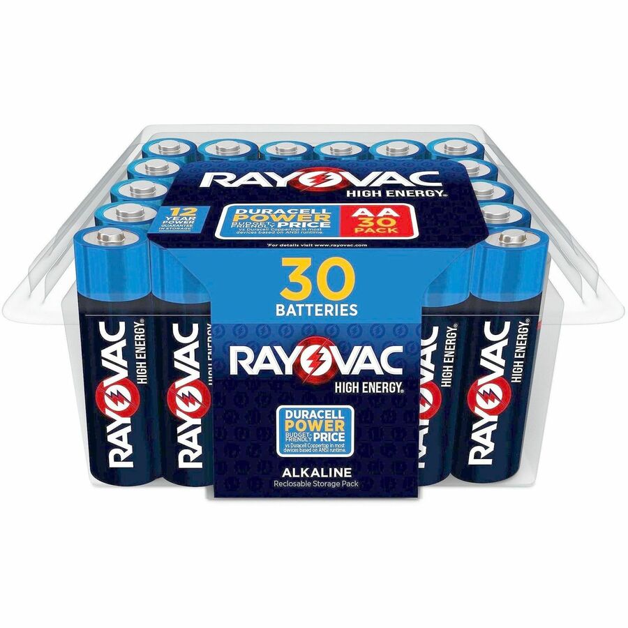 Rayovac Alkaline AA Batteries - For Flashlight, Mouse, Remote Control - AA - 30 / Pack