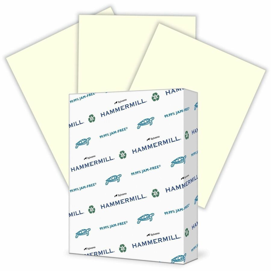 Hammermill Colors Copy Paper - Letter - 8 1/2" x 11" - 20 lb Basis Weight - Jam-free, Eco-friendly - Cream - 500 Sheets per Ream - 40 / Pallet