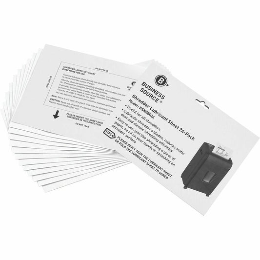 Business Source Shredder Lubricant Sheets - Easy to Use, No-mess - White