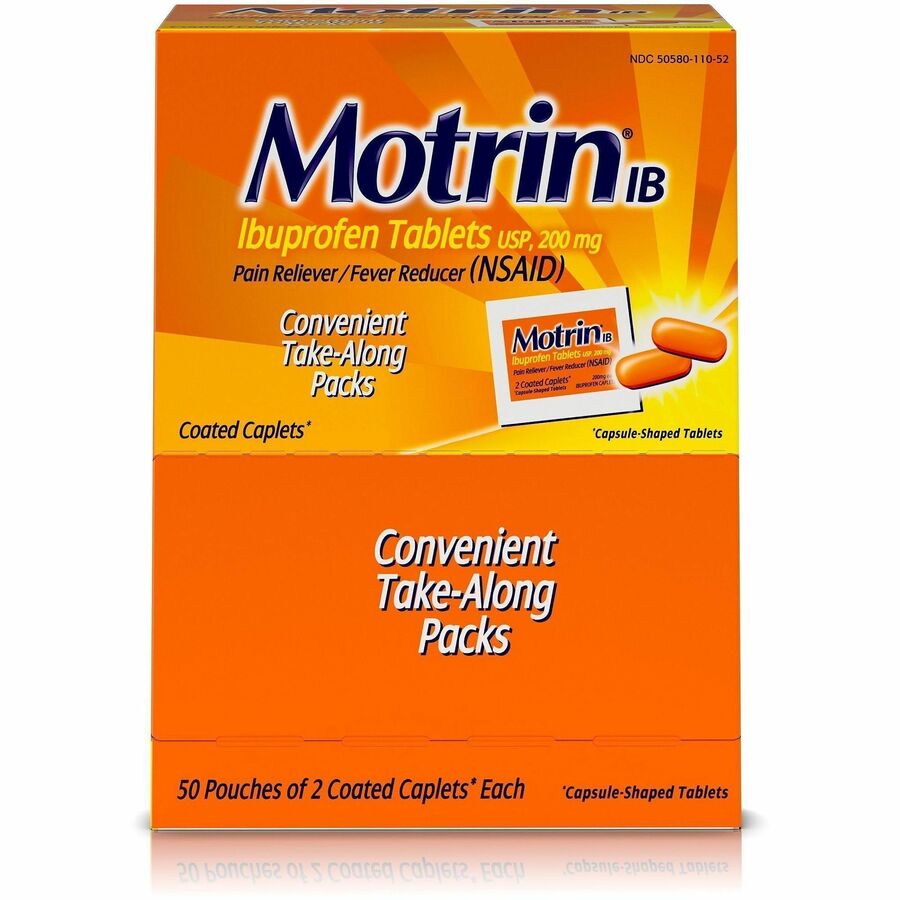 Motrin Ibuprofen Pain Reliever - For Headache, Pain, Fever, Common Cold, Muscular Pain, Arthritis, Toothache, Backache, Menstrual Cramp - 12 / Carton
